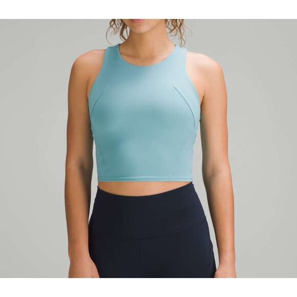 Lululemon Women's Wunder Train Racerback Tank Top Bra Tidal Teal Blue 6 Workout - Picture 1 of 8